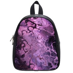 Amethyst Violet Abstract Marble Art School Bag (small) by SpinnyChairDesigns