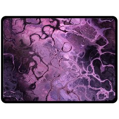 Amethyst Violet Abstract Marble Art Fleece Blanket (large)  by SpinnyChairDesigns