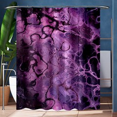 Amethyst Violet Abstract Marble Art Shower Curtain 60  X 72  (medium)  by SpinnyChairDesigns