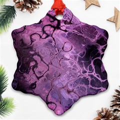 Amethyst Violet Abstract Marble Art Ornament (snowflake) by SpinnyChairDesigns