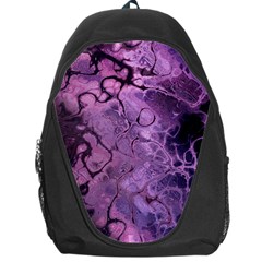 Amethyst Violet Abstract Marble Art Backpack Bag by SpinnyChairDesigns