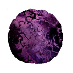 Amethyst Violet Abstract Marble Art Standard 15  Premium Round Cushions by SpinnyChairDesigns