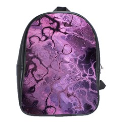 Amethyst Violet Abstract Marble Art School Bag (xl) by SpinnyChairDesigns