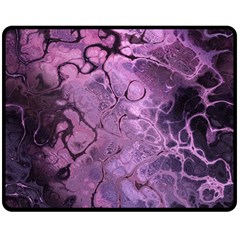 Amethyst Violet Abstract Marble Art Double Sided Fleece Blanket (medium)  by SpinnyChairDesigns