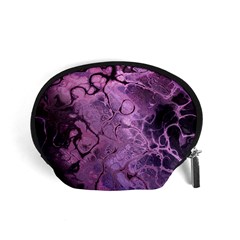 Amethyst Violet Abstract Marble Art Accessory Pouch (small) by SpinnyChairDesigns