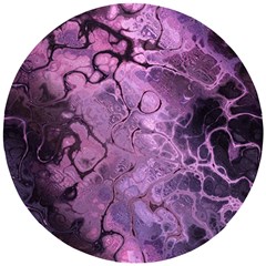 Amethyst Violet Abstract Marble Art Wooden Puzzle Round by SpinnyChairDesigns