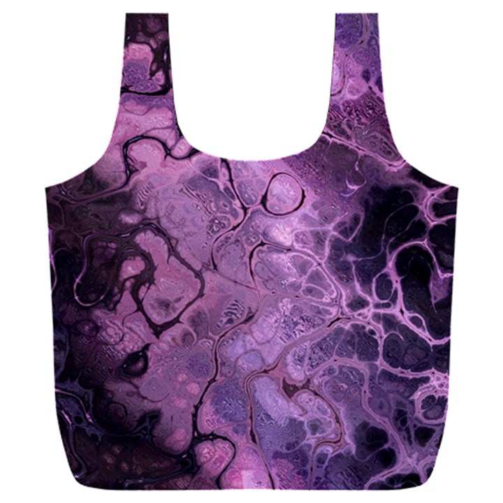 Amethyst Violet Abstract Marble Art Full Print Recycle Bag (XXL)