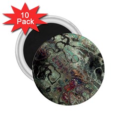 Black Green Grey Abstract Art Marble Texture 2 25  Magnets (10 Pack)  by SpinnyChairDesigns