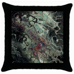 Black Green Grey Abstract Art Marble Texture Throw Pillow Case (Black) Front