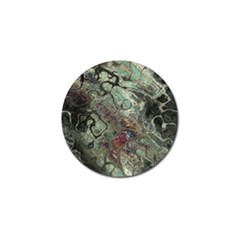 Black Green Grey Abstract Art Marble Texture Golf Ball Marker (4 Pack) by SpinnyChairDesigns