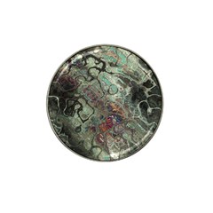 Black Green Grey Abstract Art Marble Texture Hat Clip Ball Marker (4 Pack) by SpinnyChairDesigns