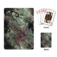 Black Green Grey Abstract Art Marble Texture Playing Cards Single Design (rectangle) by SpinnyChairDesigns