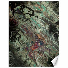 Black Green Grey Abstract Art Marble Texture Canvas 12  X 16  by SpinnyChairDesigns