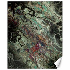 Black Green Grey Abstract Art Marble Texture Canvas 16  X 20  by SpinnyChairDesigns