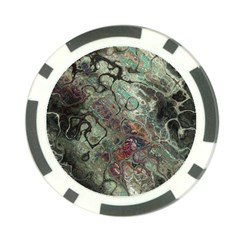 Black Green Grey Abstract Art Marble Texture Poker Chip Card Guard by SpinnyChairDesigns