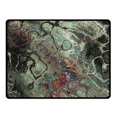 Black Green Grey Abstract Art Marble Texture Fleece Blanket (small) by SpinnyChairDesigns