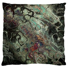 Black Green Grey Abstract Art Marble Texture Standard Flano Cushion Case (one Side) by SpinnyChairDesigns