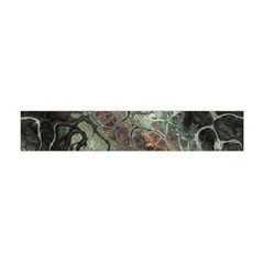 Black Green Grey Abstract Art Marble Texture Flano Scarf (mini) by SpinnyChairDesigns