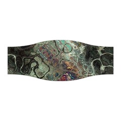 Black Green Grey Abstract Art Marble Texture Stretchable Headband by SpinnyChairDesigns