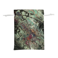 Black Green Grey Abstract Art Marble Texture Lightweight Drawstring Pouch (l) by SpinnyChairDesigns