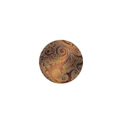 Terra Cotta Persian Orange Spirals Swirls Pattern 1  Mini Magnets by SpinnyChairDesigns