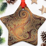 Terra Cotta Persian Orange Spirals Swirls Pattern Ornament (Star) Front