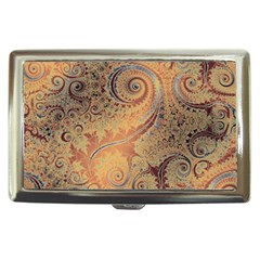 Terra Cotta Persian Orange Spirals Swirls Pattern Cigarette Money Case by SpinnyChairDesigns