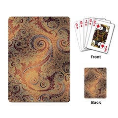 Terra Cotta Persian Orange Spirals Swirls Pattern Playing Cards Single Design (rectangle) by SpinnyChairDesigns