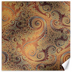 Terra Cotta Persian Orange Spirals Swirls Pattern Canvas 12  X 12  by SpinnyChairDesigns