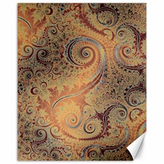 Terra Cotta Persian Orange Spirals Swirls Pattern Canvas 16  X 20  by SpinnyChairDesigns