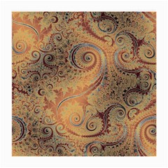 Terra Cotta Persian Orange Spirals Swirls Pattern Medium Glasses Cloth by SpinnyChairDesigns