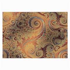 Terra Cotta Persian Orange Spirals Swirls Pattern Large Glasses Cloth by SpinnyChairDesigns