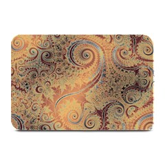 Terra Cotta Persian Orange Spirals Swirls Pattern Plate Mats by SpinnyChairDesigns