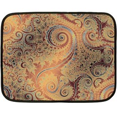 Terra Cotta Persian Orange Spirals Swirls Pattern Fleece Blanket (mini) by SpinnyChairDesigns