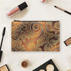 Terra Cotta Persian Orange Spirals Swirls Pattern Cosmetic Bag (medium) by SpinnyChairDesigns