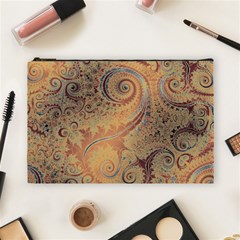 Terra Cotta Persian Orange Spirals Swirls Pattern Cosmetic Bag (large) by SpinnyChairDesigns