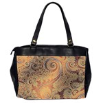 Terra Cotta Persian Orange Spirals Swirls Pattern Oversize Office Handbag (2 Sides) Back