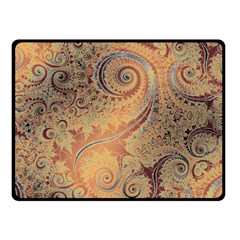 Terra Cotta Persian Orange Spirals Swirls Pattern Fleece Blanket (small) by SpinnyChairDesigns