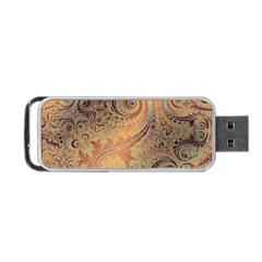 Terra Cotta Persian Orange Spirals Swirls Pattern Portable Usb Flash (one Side) by SpinnyChairDesigns