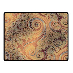 Terra Cotta Persian Orange Spirals Swirls Pattern Double Sided Fleece Blanket (small)  by SpinnyChairDesigns