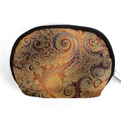 Terra Cotta Persian Orange Spirals Swirls Pattern Accessory Pouch (medium) by SpinnyChairDesigns