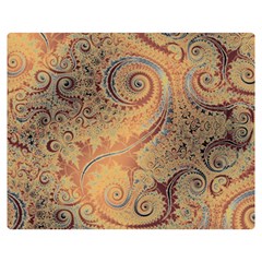 Terra Cotta Persian Orange Spirals Swirls Pattern Double Sided Flano Blanket (medium)  by SpinnyChairDesigns