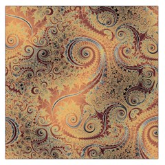 Terra Cotta Persian Orange Spirals Swirls Pattern Large Satin Scarf (square) by SpinnyChairDesigns