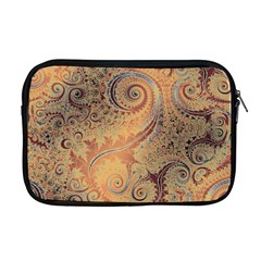 Terra Cotta Persian Orange Spirals Swirls Pattern Apple Macbook Pro 17  Zipper Case by SpinnyChairDesigns