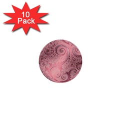 Orchid Pink And Blush Swirls Spirals 1  Mini Buttons (10 Pack)  by SpinnyChairDesigns