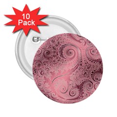 Orchid Pink And Blush Swirls Spirals 2 25  Buttons (10 Pack)  by SpinnyChairDesigns