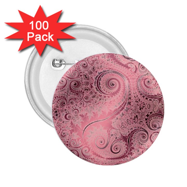 Orchid Pink and Blush Swirls Spirals 2.25  Buttons (100 pack) 