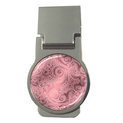 Orchid Pink And Blush Swirls Spirals Money Clips (round)  by SpinnyChairDesigns