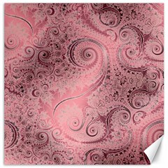 Orchid Pink And Blush Swirls Spirals Canvas 12  X 12  by SpinnyChairDesigns