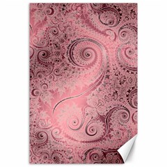 Orchid Pink And Blush Swirls Spirals Canvas 24  X 36  by SpinnyChairDesigns